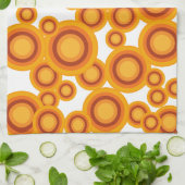 Linge De Cuisine cercle orange pastel (Plié)