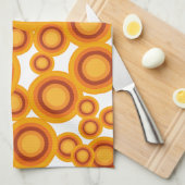 Linge De Cuisine cercle orange pastel (Quart Plié)
