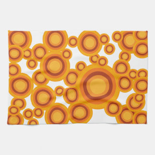Linge De Cuisine cercle orange pastel