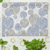 Linge De Cuisine Cercles avec imprimé léopard gris et bleu (Plié)