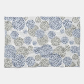 Linge De Cuisine Cercles avec imprimé léopard gris et bleu (Horizontal)