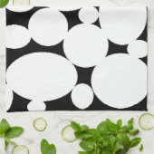 LINGE DE CUISINE CERCLES BLANCS (Plié)