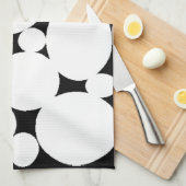 LINGE DE CUISINE CERCLES BLANCS (Quart Plié)