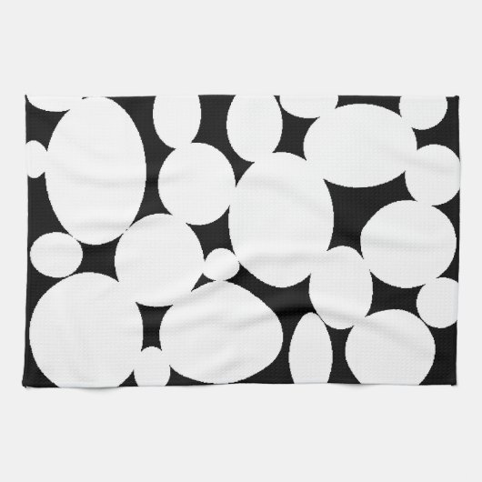 LINGE DE CUISINE CERCLES BLANCS (Horizontal)