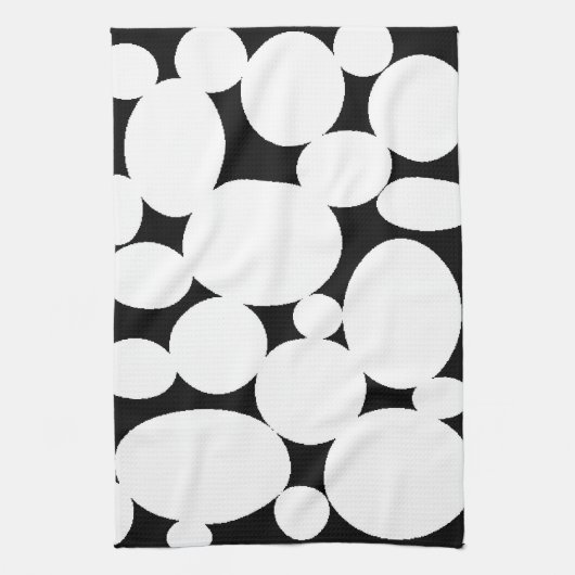 LINGE DE CUISINE CERCLES BLANCS (Vertical)