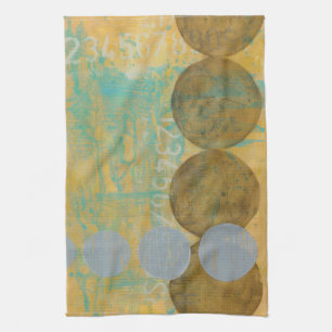 Linge De Cuisine Cercles de brun foncé et de gris avec des nombres