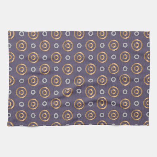 Linge De Cuisine Cercles D'Or Et De Grey (Horizontal)