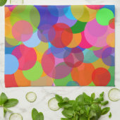 Linge De Cuisine Cercles et points multicolores (Plié)