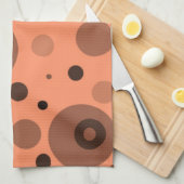 Linge De Cuisine Cercles et points orange et marron (Quart Plié)