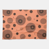 Linge De Cuisine Cercles et points orange et marron (Horizontal)