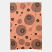 Linge De Cuisine Cercles et points orange et marron (Vertical)
