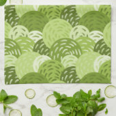 Linge De Cuisine Cercles géométriques modernes, Chaux, Avocado, Cél (Plié)