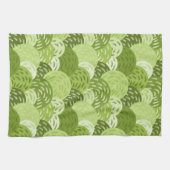 Linge De Cuisine Cercles géométriques modernes, Chaux, Avocado, Cél (Horizontal)