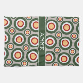Linge De Cuisine Cercles gris vert Motif minimal (Horizontal)