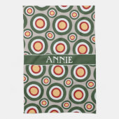 Linge De Cuisine Cercles gris vert Motif minimal (Vertical)