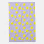 Linge De Cuisine Cercles jaunes sur motif pourpre (Vertical)