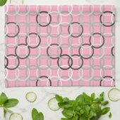 Linge De Cuisine Cercles modernes de la moitié du siècle, rose de (Plié)