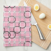 Linge De Cuisine Cercles modernes de la moitié du siècle, rose de (Quart Plié)