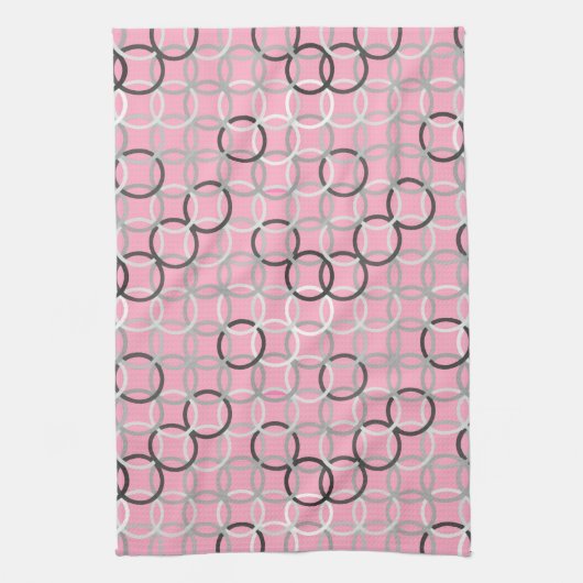 Linge De Cuisine Cercles modernes de la moitié du siècle, rose de (Vertical)