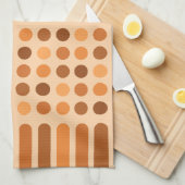 Linge De Cuisine Cercles modernes du milieu du siècle Lignes orange (Quart Plié)