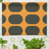 Linge De Cuisine Cercles noirs orange (Plié)
