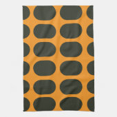 Linge De Cuisine Cercles noirs orange (Vertical)