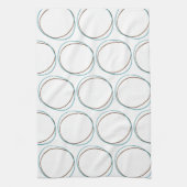 Linge De Cuisine Cercles petit Turquoise & Brown dessiné à la main  (Vertical)