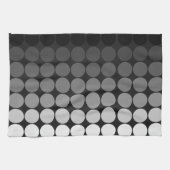 Linge De Cuisine Cercles pop mod en blanc à noir (Horizontal)