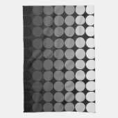 Linge De Cuisine Cercles pop mod en blanc à noir (Vertical)