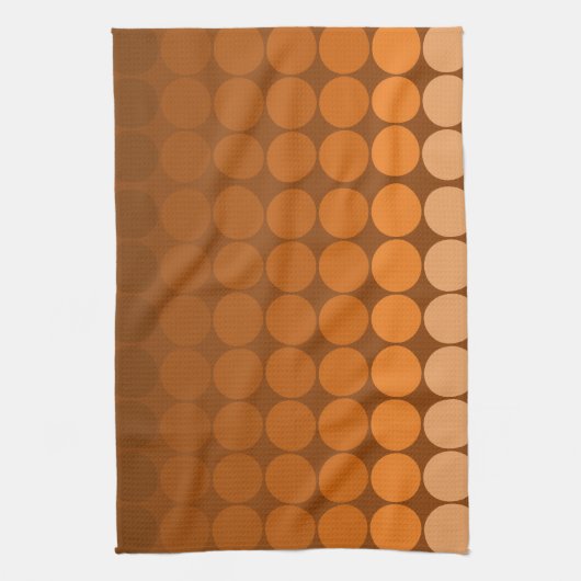 Linge De Cuisine Cercles pop mod en orange pour brun (Vertical)