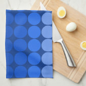 Linge De Cuisine Cercles pop mods en bleu (Quart Plié)