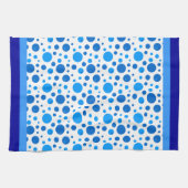 Linge De Cuisine Cercles Rétro et Points Polka en Bleus (Horizontal)
