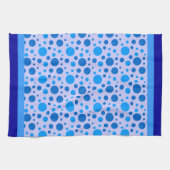 Linge De Cuisine Cercles rétrogrades et Pois en bleu (Horizontal)