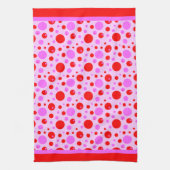 Linge De Cuisine Cercles roses et rouges et Pois sur rose (Vertical)