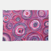 Linge De Cuisine Cercles roses et violets et tourbillons Art origin (Horizontal)
