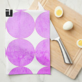 Linge De Cuisine Cercles violets modernes | Monogramme (Quart Plié)