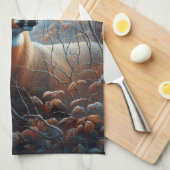 Linge De Cuisine Cerf à Queue Blanche Forêt Faune Rustique (Quart Plié)