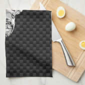 Linge De Cuisine Cerf à queue blanche sauvage sur papier carbone (Quart Plié)