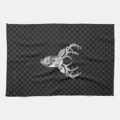 Linge De Cuisine Cerf à queue blanche sauvage sur papier carbone (Horizontal)