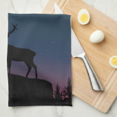 Linge De Cuisine cerf au clair de lune (Quart Plié)