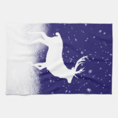 Linge De Cuisine Cerf blanc dans la neige (Horizontal)