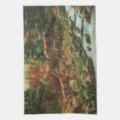 Linge De Cuisine Cerf blanc et cascade (Vertical)