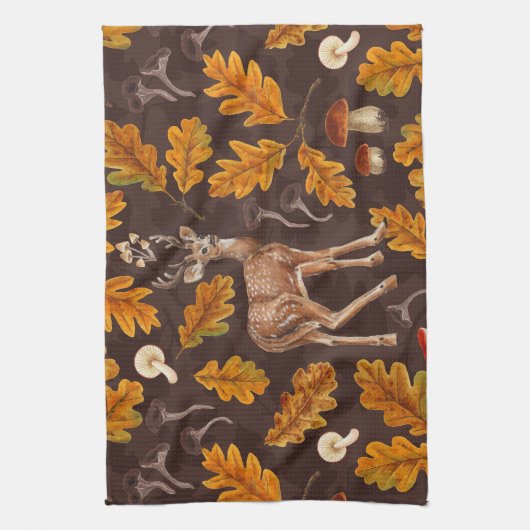 Linge De Cuisine Cerf dans la forêt automnale (Vertical)