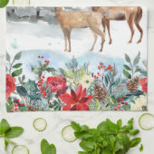 Linge De Cuisine Cerf de Noël des bois (Plié)