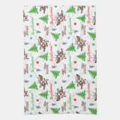 Linge De Cuisine cerf de Noël fou (Vertical)