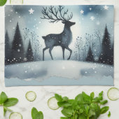 Linge De Cuisine Cerf de Nuit étoilée d'hiver (Plié)