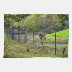 Linge De Cuisine Cerf Et Écureuil