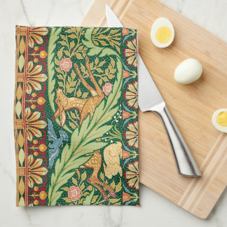 Linge De Cuisine Cerf et Lapin de Noël victorien - Walter Crane