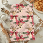 Linge De Cuisine Cerf mignon avec Bow rouge | Noël rouge<br><div class="desc">Ajoutez une touche festive à votre cuisine avec ce mignon cerf avec la serviette de cuisine Neutre Bow rouge. Doté d'un charmant cerf à l'arc rouge sur un arrière - plan neutre, cette serviette apporte de la gaieté de vacances à votre décor de cuisine tout en offrant un usage pratique....</div>