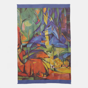 Linge De Cuisine Cerfs dans la forêt II de Franz Marc, Art ancien